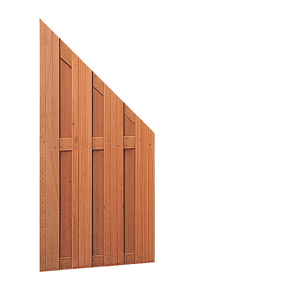 Hardhouten Afbouwscherm Punt Links Verticaal 90x180 cm
