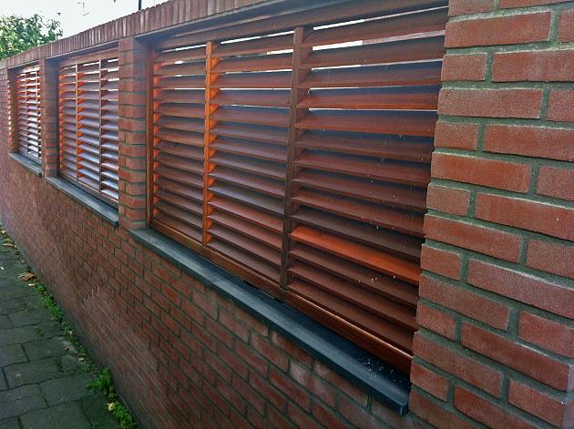 Hardhouten Lamellenscherm Louvre Venus 180x90 cm