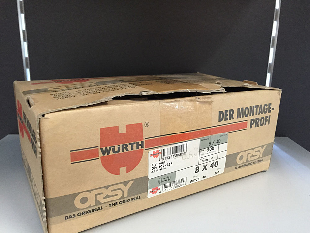 Wurth slotbout met moer m8x100