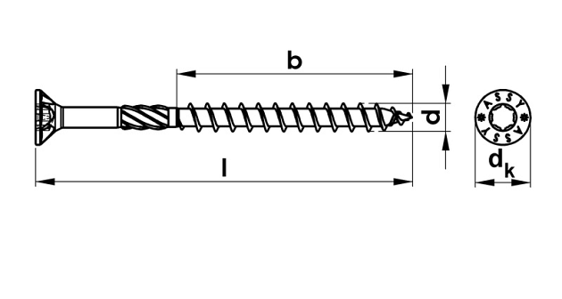 Wurth spaanplaatschroef assy 6x120/70 verzinkt kop met freesrand