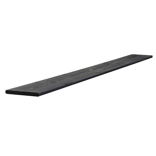 Grenen geschaafde plank 1,5x14x400 cm, Zwart gespoten