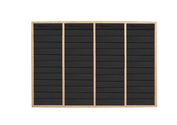 JWOODS Wand Modern 201 tot 300 cm - Zweeds rabat zwart dubbelzijdig