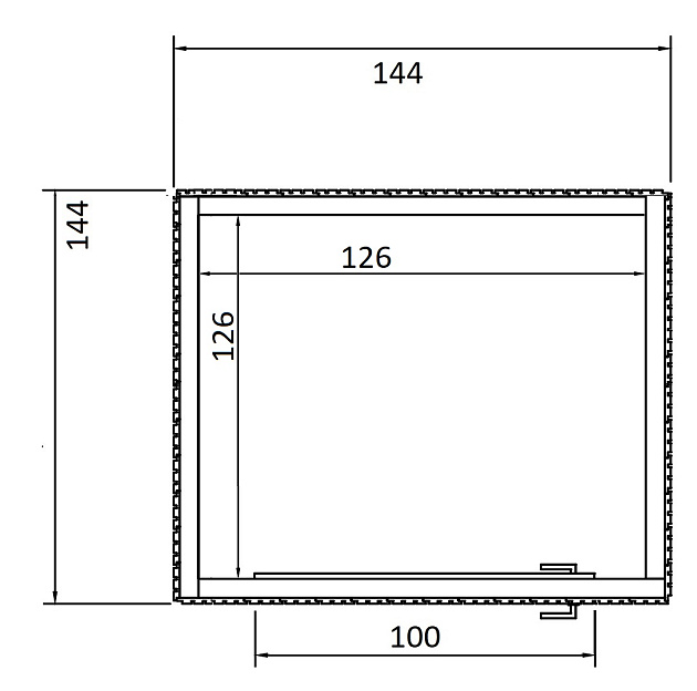 JWOODS Berging 144x144 cm, Geschaafd met verticaal triple rabat naturel