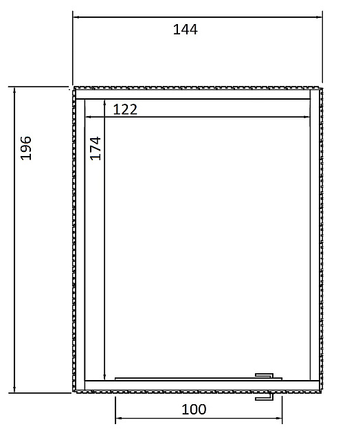 JWOODS Berging 144x196 cm, Geschaafd met verticaal triple rabat zwart