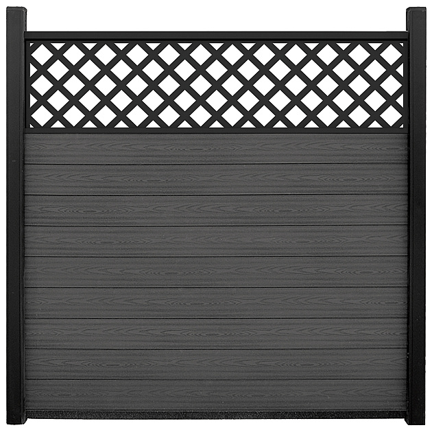 Unique Composiet Tuinscherm Trellis Diagonaal Antraciet 170x187 cm