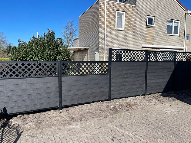 5742 unique composiet tuinscherm trellis diagonaal antraciet 170x187 cm 341556