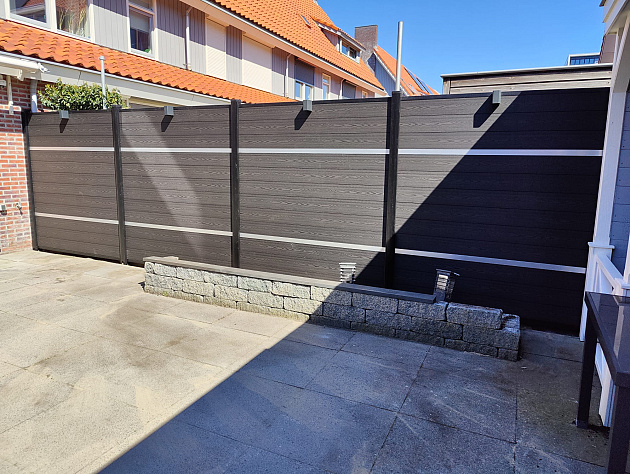 5744 unique composiet tuinscherm 2 decolijsten antraciet 170x180 5 cm 278227