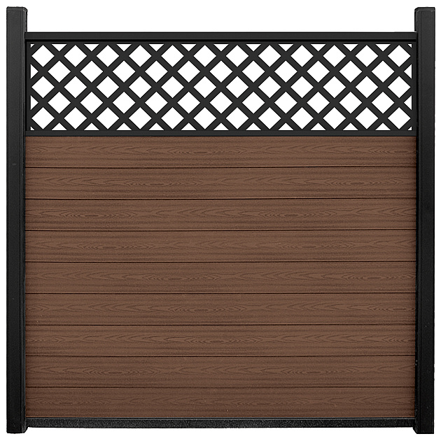 Unique Composiet Tuinscherm Trellis Diagonaal Bruin 170x187 cm