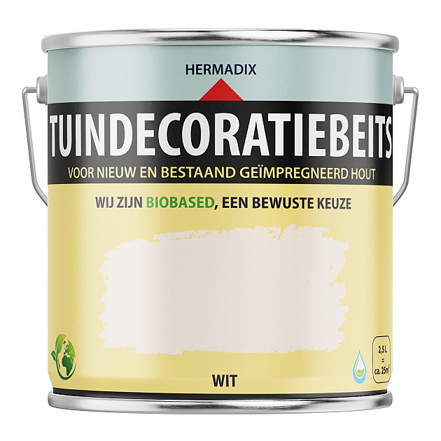 Tuindecoratiebeits Wit Dekkend 2500 ml