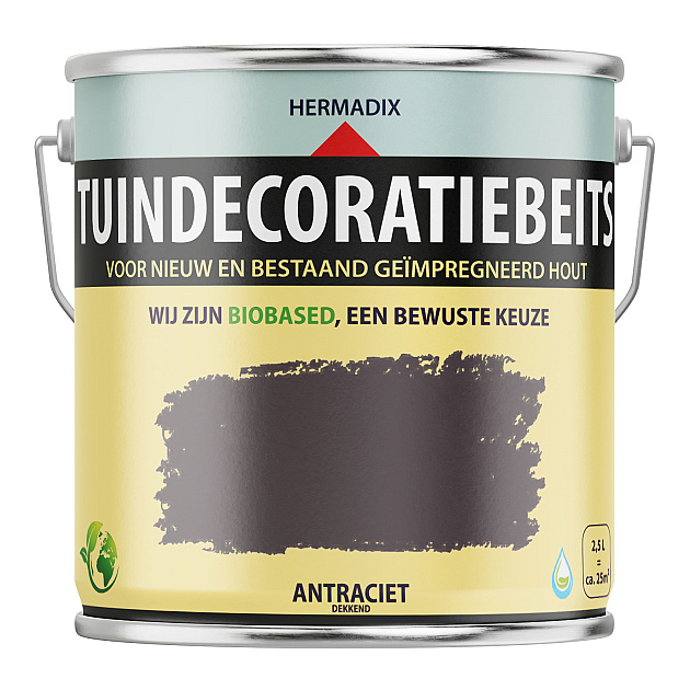 Tuindecoratiebeits Antraciet Dekkend 2500 ml