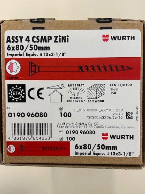 ASSY 4 CSMP ZiNi st zn-ni DD vzk freesholte RW 6X80/50