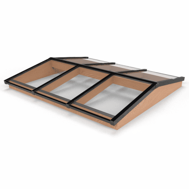 Douglas Zadeldak Lichtstraat Zwart 240,2(b) x 205(d) cm, 6-ruits Gelaagd 44.2 glas