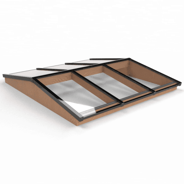 Douglas Zadeldak Lichtstraat Zwart 240,2(b) x 255(d) cm, 6-ruits Gelaagd 44.2 glas