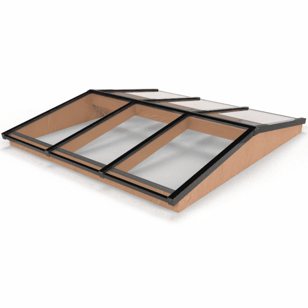 Douglas Zadeldak Lichtstraat Zwart 240,2(b) x 255(d) cm, 6-ruits Gelaagd 44.2 glas