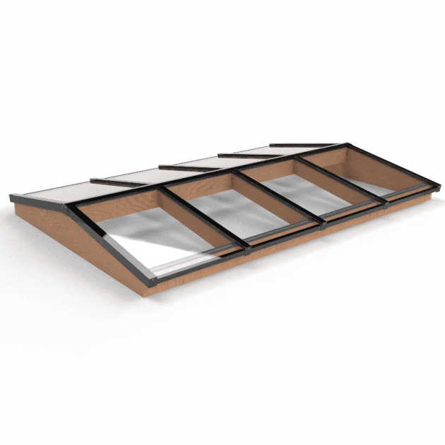 Douglas Zadeldak Lichtstraat Zwart 322,2(b) x 205(d) cm, 8-ruits Gelaagd 44.2 glas