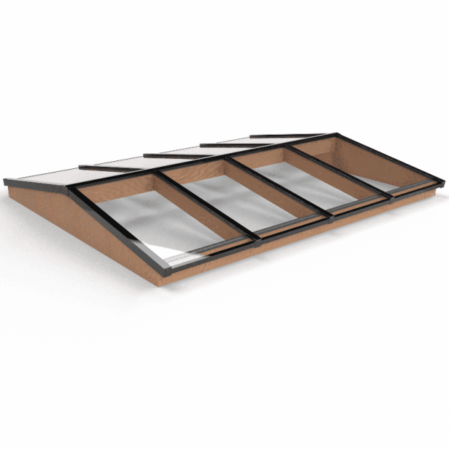 Douglas Zadeldak Lichtstraat Zwart 322,2(b) x 255(d) cm, 8-ruits Gelaagd 44.2 glas