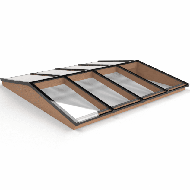 Douglas Zadeldak Lichtstraat Zwart 322,2(b) x 305(d) cm, 8-ruits Gelaagd 44.2 glas