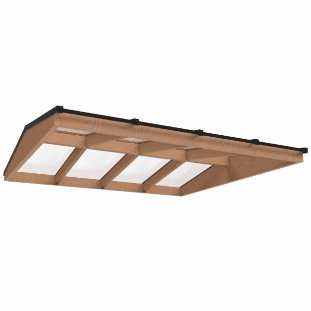 Douglas Zadeldak Lichtstraat Zwart 322,2(b) x 305(d) cm, 8-ruits Gelaagd 44.2 glas