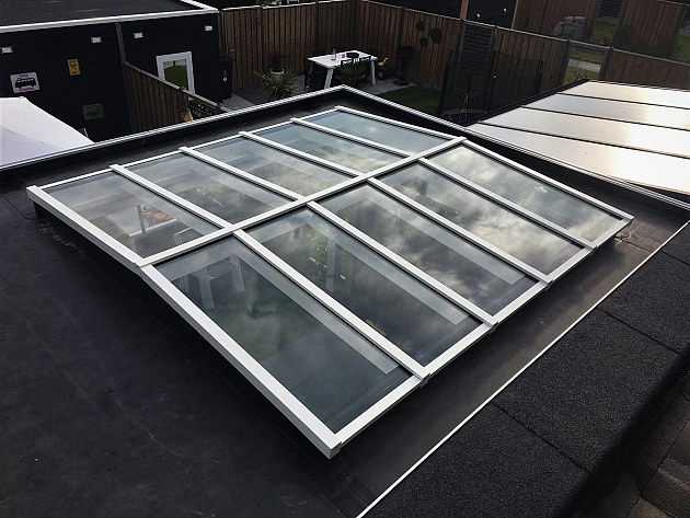 Zadeldak Lichtstraat 10-ruits 404,2(B) x 205(D) cm, enkel glas