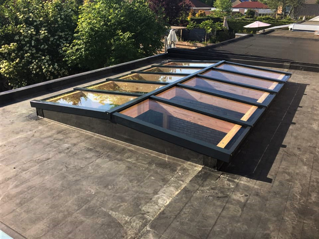 Zadeldak Lichtstraat 10-ruits 404,2(B) x 205(D) cm, enkel glas