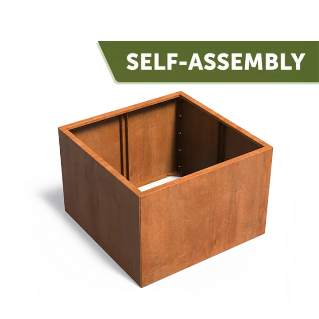 Plantenbak Carrez Connect zonder bodem cortenstaal 120x120x80 cm