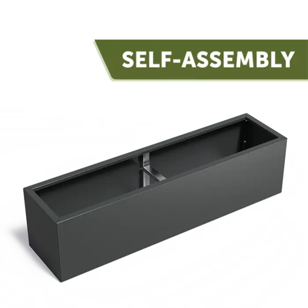 Plantenbak Carrez Connect zonder bodem gecoat staal 200x50x50 cm