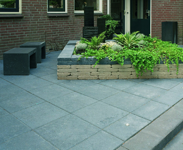 Betontegels 50x50x5 cm Antraciet met facet