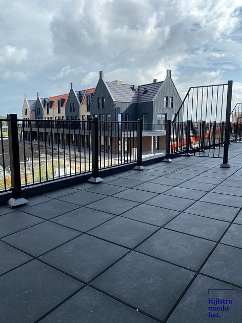 Betontegels 50x50x5 cm Antraciet met facet