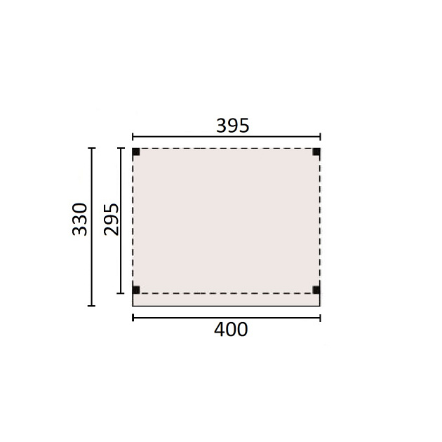 JWOODS Buitenverblijf 400x300 cm, Fijnbezaagd