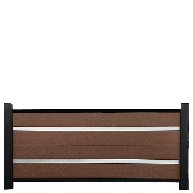 Unique Composiet Tuinhek  2 decolijsten Bruin 170x75,5 cm