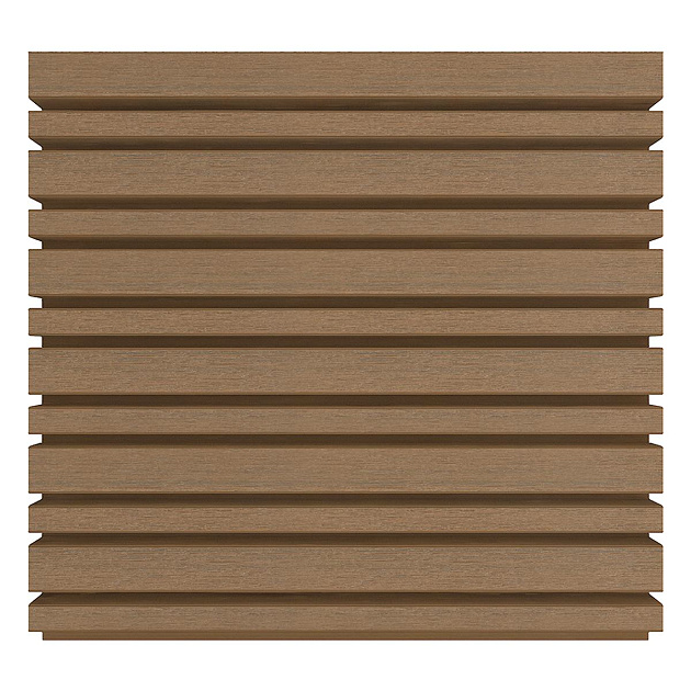NewTechWood HKC co-extrusie wand bekleding castellation 4325 profiel, 2,5 x 19,6 x 290 cm, Teak