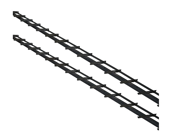 DHZ zwart shutter framewerk 2 stuk RVS rails van 165 cm tbv 14 planken