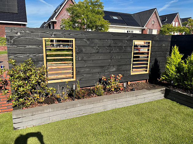 Flex Fence zelfbouwpakket excl. hout, raillengte 96 cm zwart