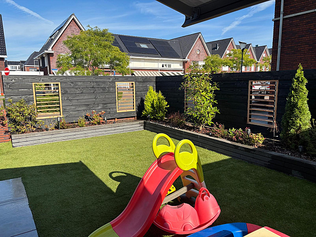 Flex Fence zelfbouwpakket excl. hout, raillengte 96 cm zwart