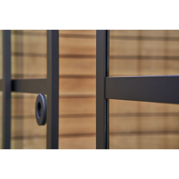 Deurgreep plakhandvat rvs zwart Ø65 mm, set van 2