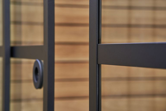 Deurgreep plakhandvat rvs zwart Ø65 mm, set van 2