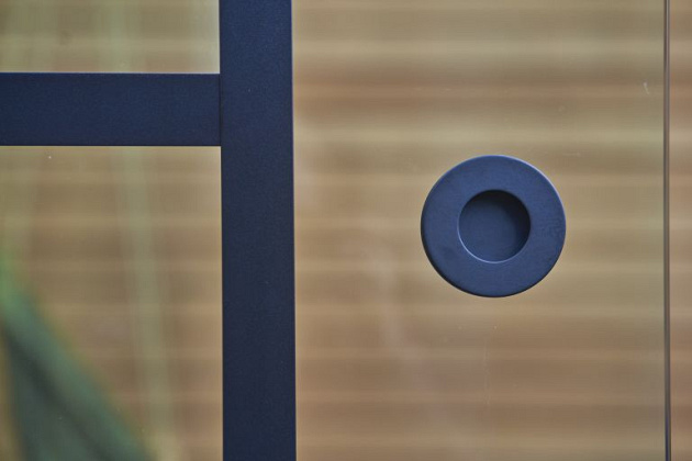 Deurgreep plakhandvat rvs zwart Ø65 mm, set van 2