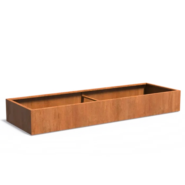 Plantenbak Carrez met bodem cortenstaal 300x100x40 cm