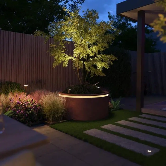 Circum in-lite Ready cortenstaal opzetrand voor verlichting Ø120x8,9 cm