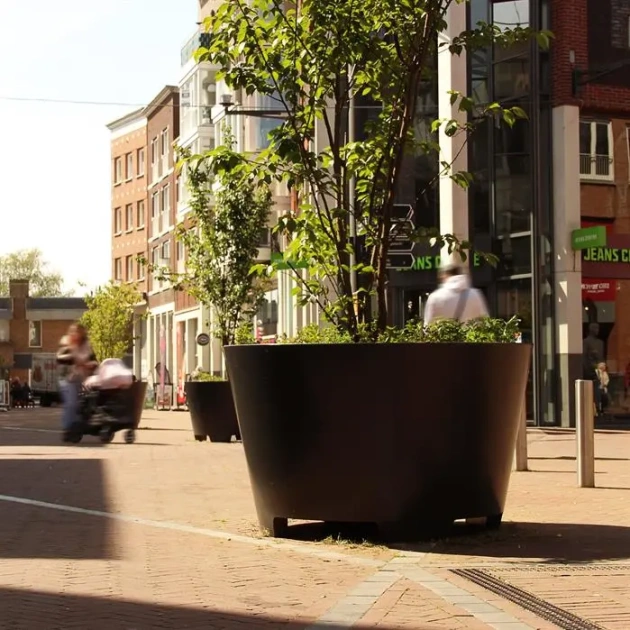 Plantenbak Conic met poten aluminium Ø150x80 cm