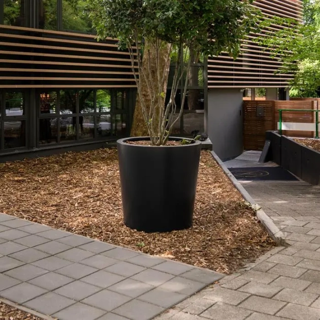 Plantenbak Conic met bodem aluminium Ø120x80 cm