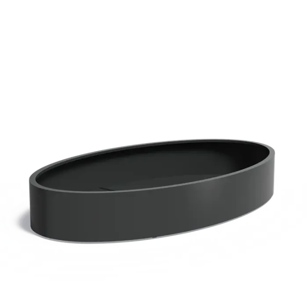 Plantenbak Ellipse met bodem aluminium 280x160x40 cm