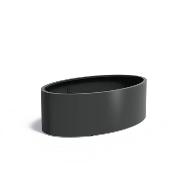 Plantenbak Ellipse met bodem aluminium 200x120x60 cm