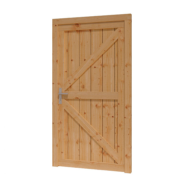 Douglas enkele dichte deur 93x195 cm met kozijn onbehandeld (Incl. Hang en Sluitwerk)