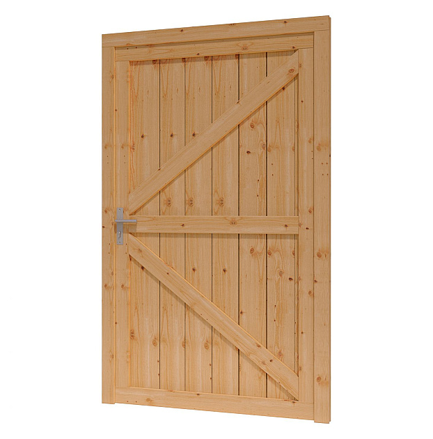 Douglas enkele dichte deur XL 120x212,9 cm met kozijn onbehandeld (Incl. Hang en Sluitwerk)