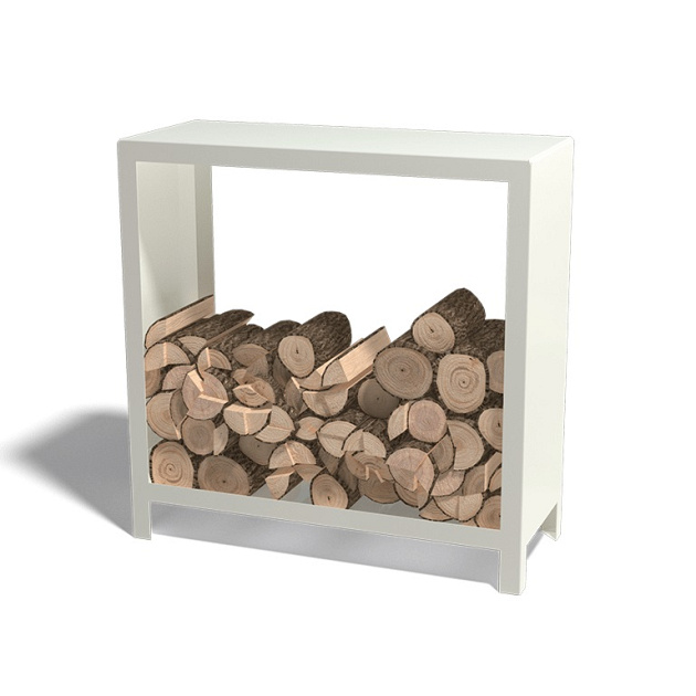 Houtopslag Indiana staal 100x40x100 cm wit (RAL9010)