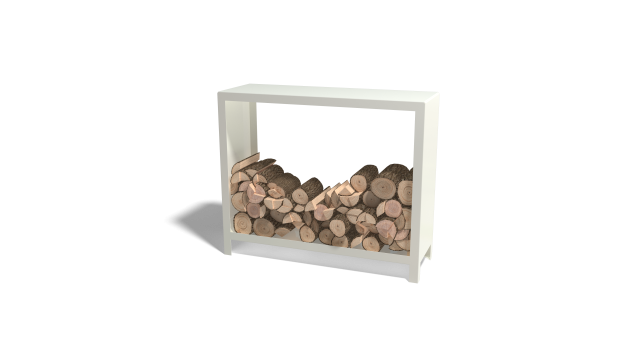 Houtopslag Indiana staal 120x40x100 cm wit (RAL9010)