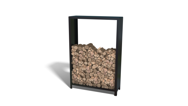 Houtopslag Indiana staal 120x40x180 cm zwart (RAL9005)