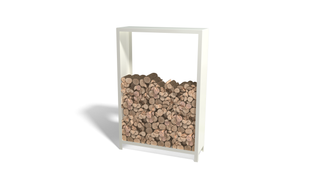 Houtopslag Indiana staal 120x40x180 wit (RAL9010)