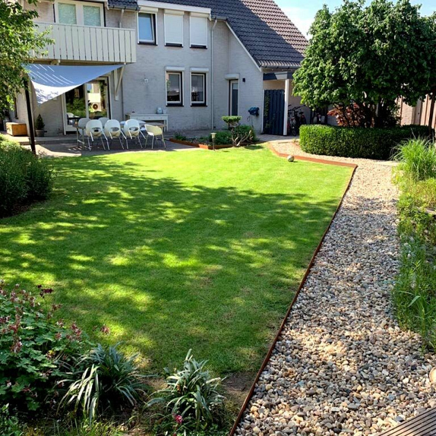 Cortenstaal kantopsluiting geplet complete set 1500x0,4x23 cm